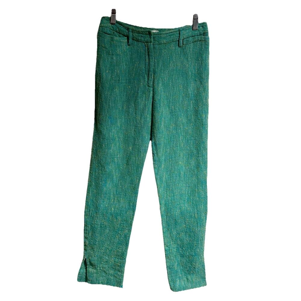 Dolce And Gabbana Women 42/small Vintage Tweed Blue Green Trousers